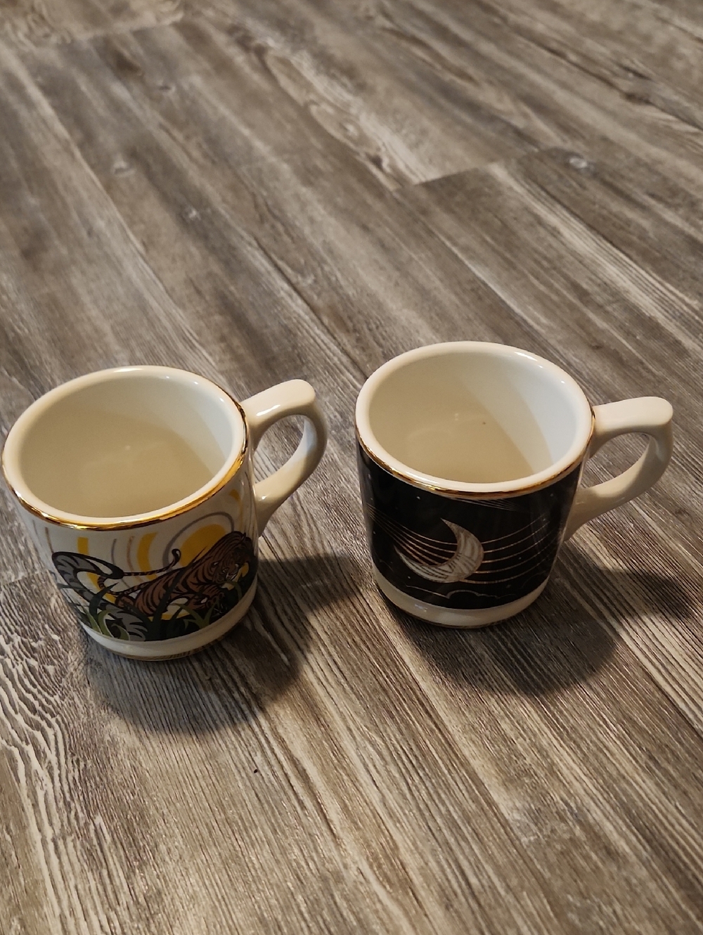 Ceramic Espresso Mugs (Set of 2) - Black and Cream